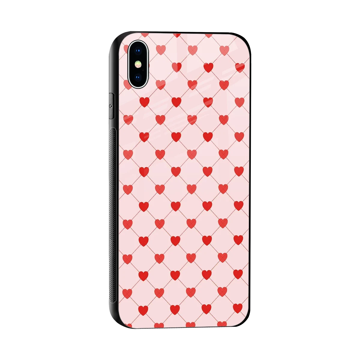Heartbeat sleek iphone xs max cover with tempered glass back and TPU edges