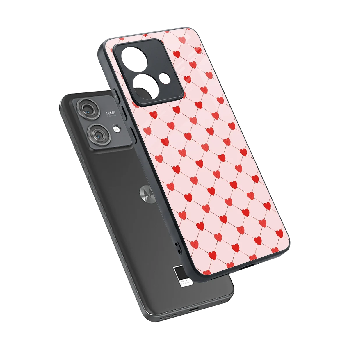 Heartbeat sleek motorola edge 40 neo 5g cover with tempered glass back and TPU edges