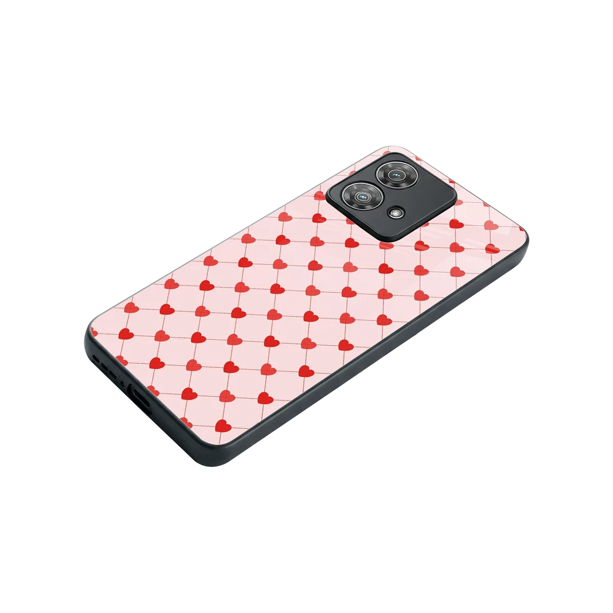 Heartbeat stylish phone case for motorola edge 40 neo 5g | glossy glass and slim fit