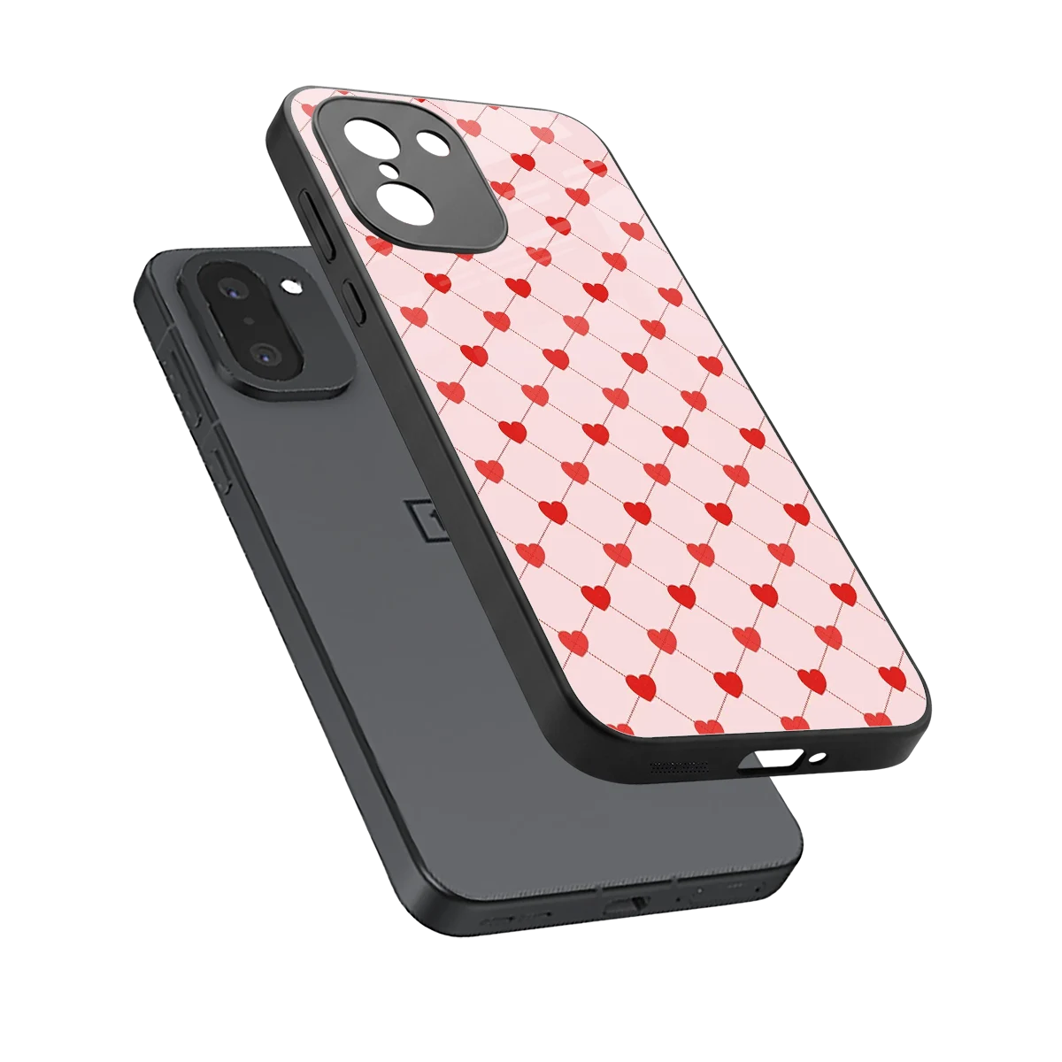 Heartbeat sleek oneplus 15r cover with tempered glass back and TPU edges