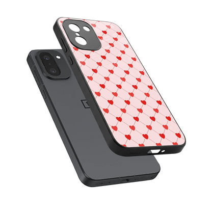 Heartbeat sleek oneplus 15r cover with tempered glass back and TPU edges