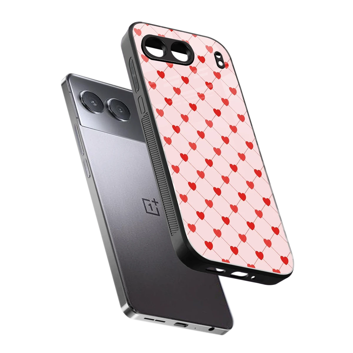 Heartbeat sleek oneplus nord 4 cover with tempered glass back and TPU edges