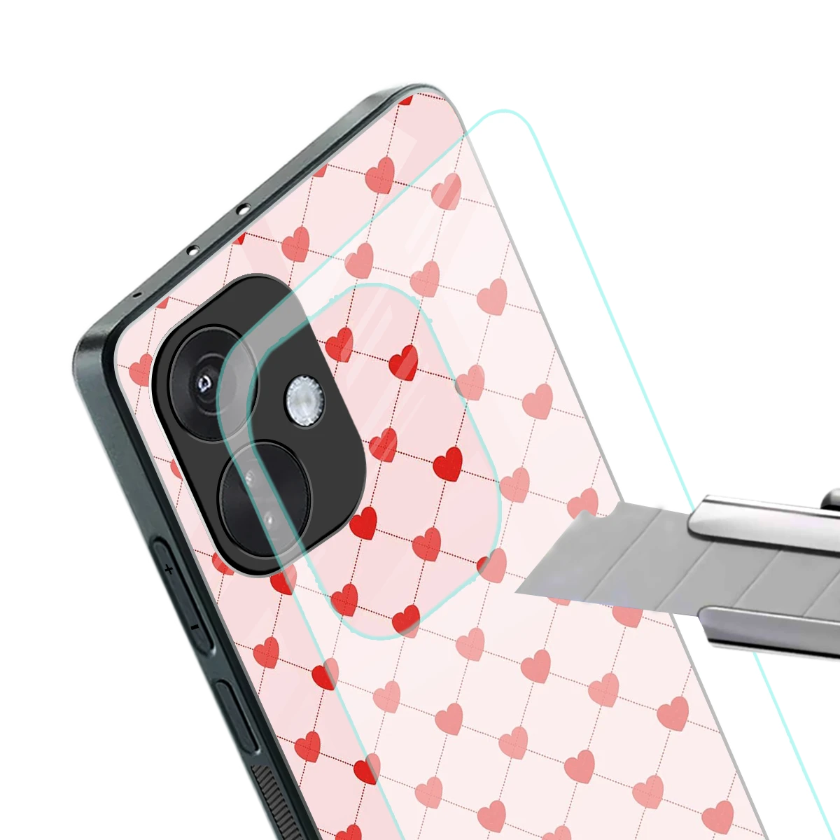 Heartbeat stylish phone case for oneplus nord ce 3 | glossy glass and slim fit