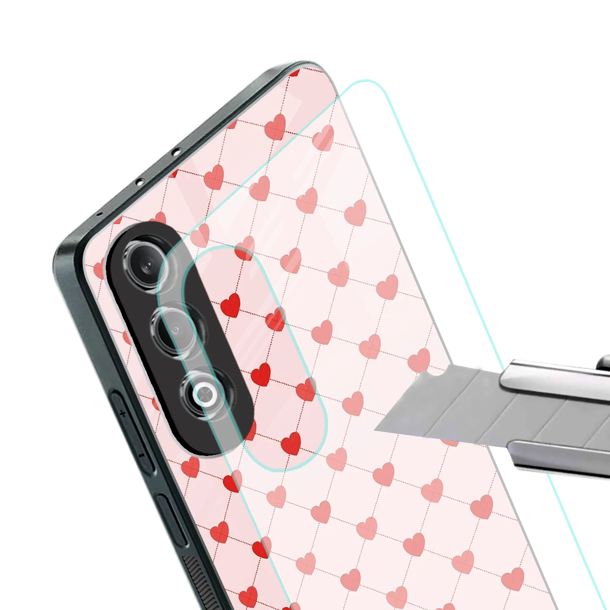 Heartbeat stylish phone case for oneplus nord ce 4 | glossy glass and slim fit