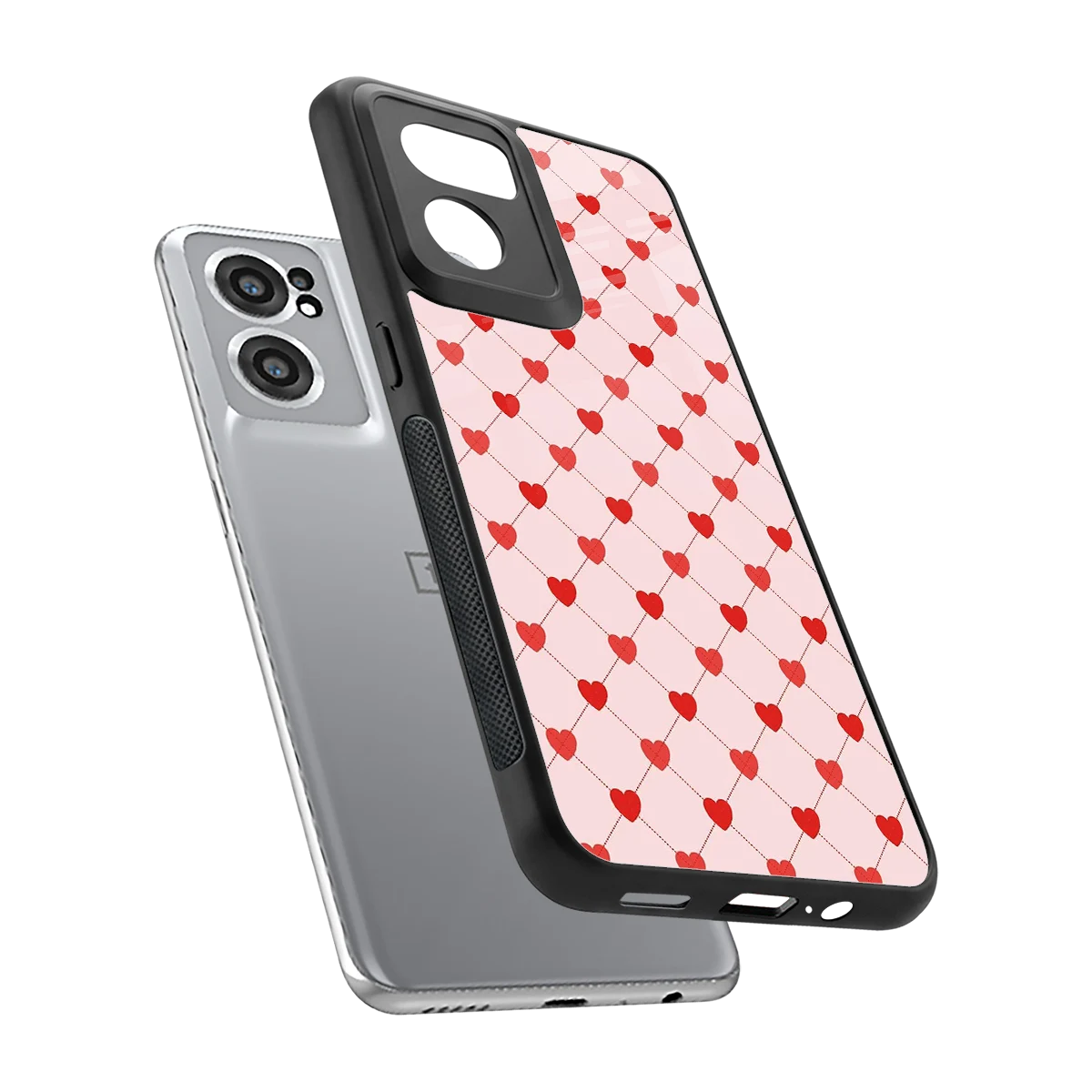 Heartbeat sleek oneplus nord ce 2 cover with tempered glass back and TPU edges