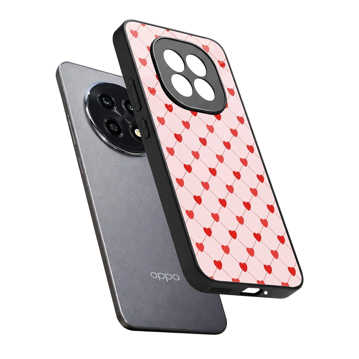 Heartbeat sleek oppo f29 pro 5g cover with tempered glass back and TPU edges