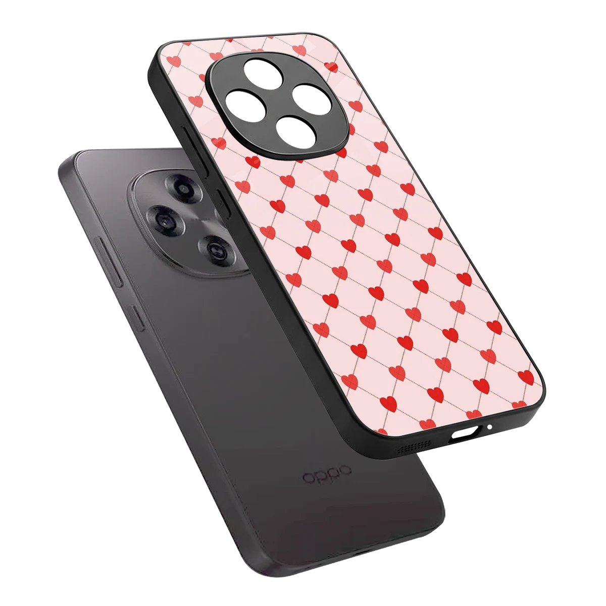 Heartbeat sleek oppo f31 pro 5g cover with tempered glass back and TPU edges
