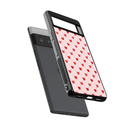 Heartbeat sleek google pixel 6 pro cover with tempered glass back and TPU edges