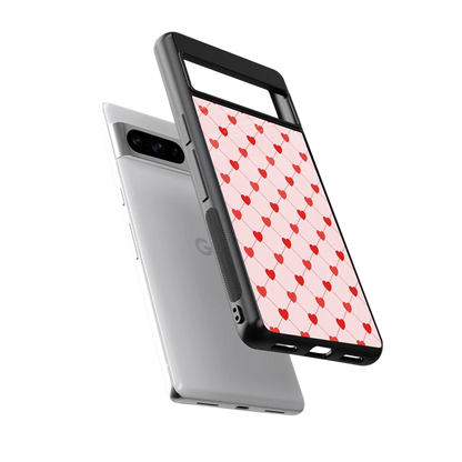 Heartbeat sleek google pixel 8 pro cover with tempered glass back and TPU edges
