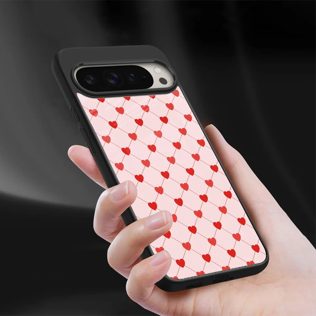 Heartbeat sleek google pixel 9 pro cover with tempered glass back and TPU edges