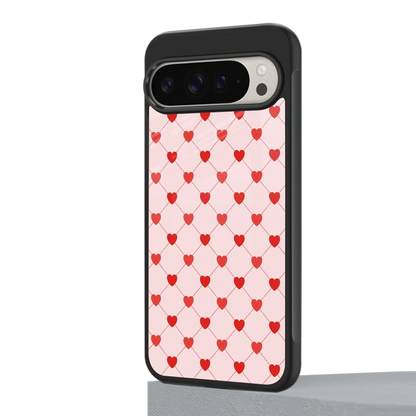 Heartbeat google pixel 9 pro mobile cover | shockproof glass phone case
