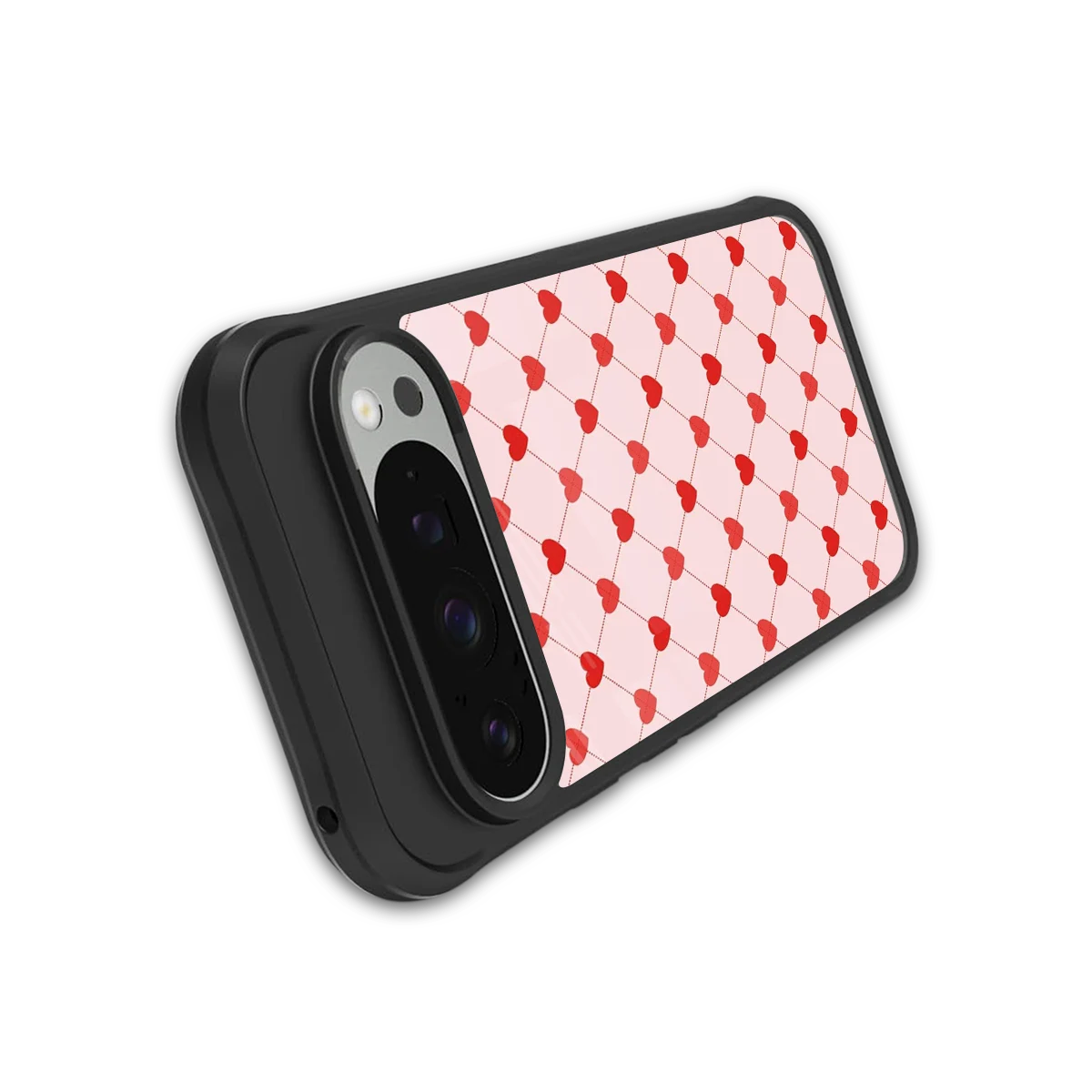 Heartbeat stylish phone case for google pixel 9 pro xl | glossy glass and slim fit