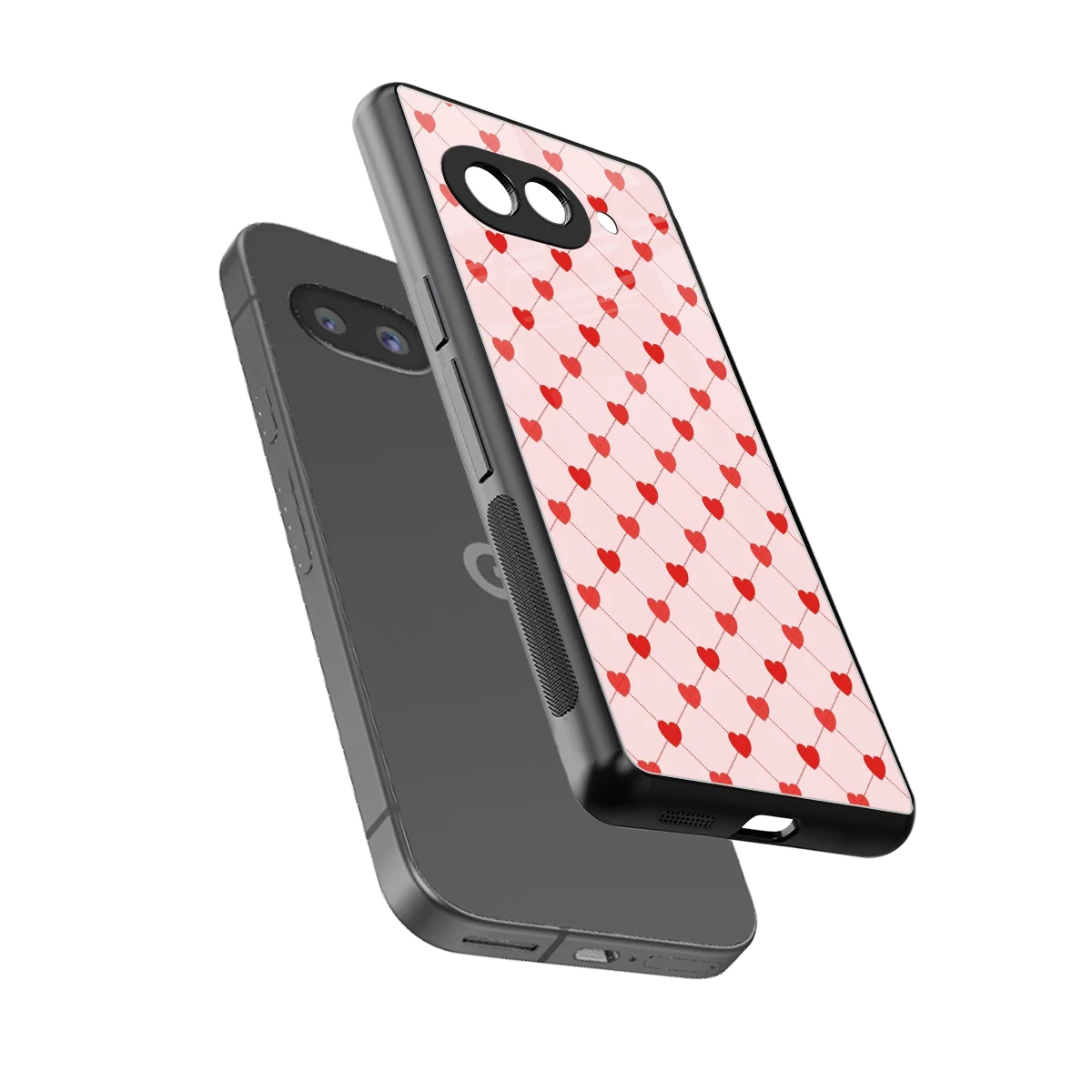 Heartbeat sleek google pixel 10a cover with tempered glass back and TPU edges