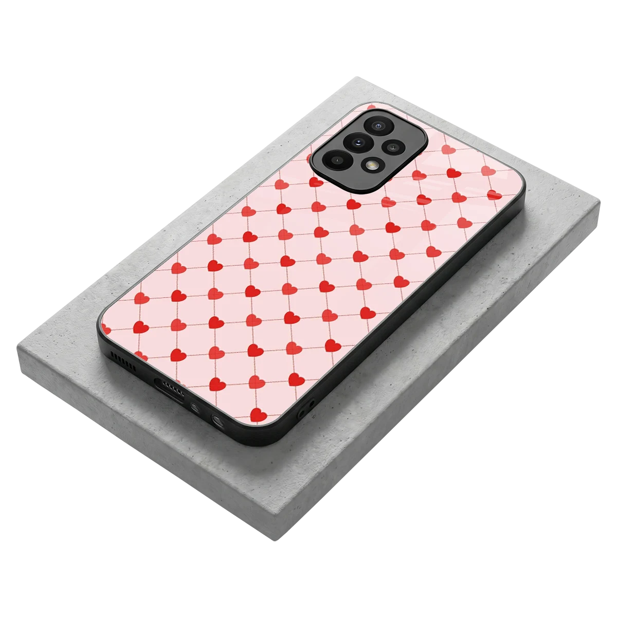 Heartbeat stylish phone case for samsung galaxy a23 | glossy glass and slim fit