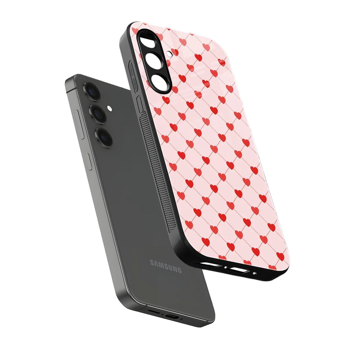 Heartbeat sleek samsung galaxy a55 5g cover with tempered glass back and TPU edges