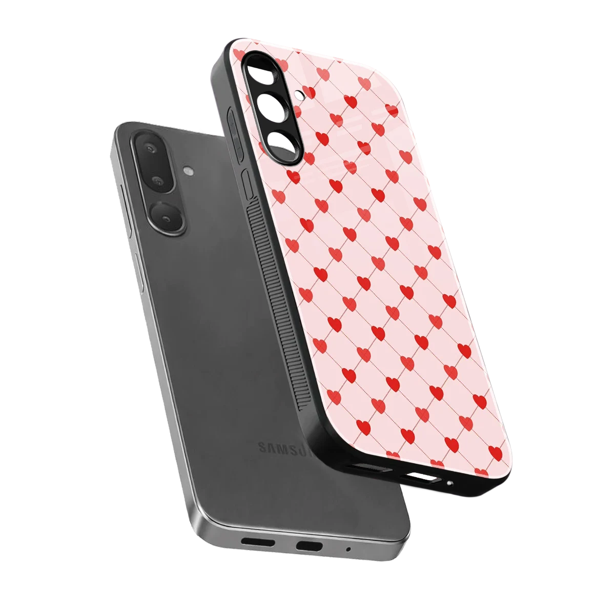 Heartbeat sleek samsung galaxy m36 5g cover with tempered glass back and TPU edges