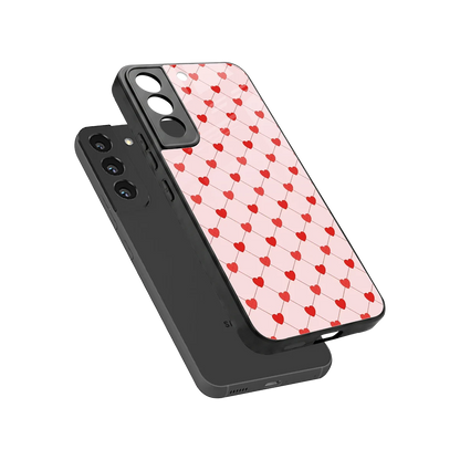 Heartbeat sleek samsung galaxy s22 cover with tempered glass back and TPU edges