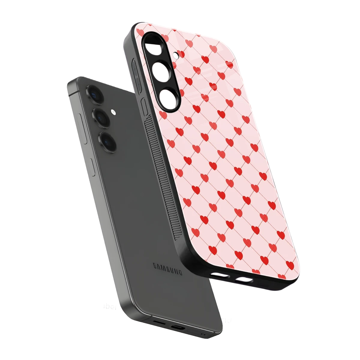 Heartbeat sleek samsung galaxy s24 cover with tempered glass back and TPU edges