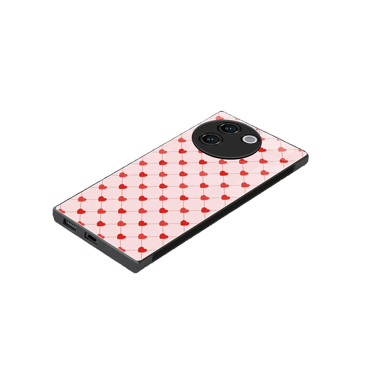 Heartbeat stylish phone case for vivo v30e | glossy glass and slim fit