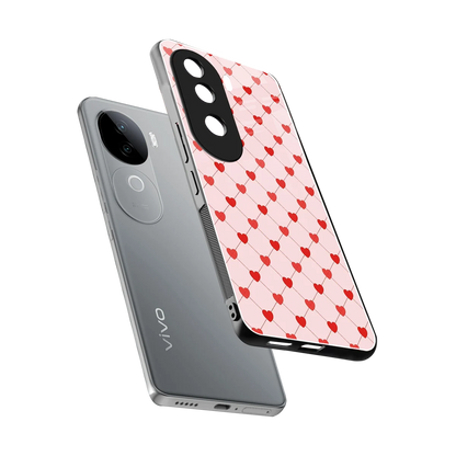 Heartbeat sleek vivo v40e cover with tempered glass back and TPU edges