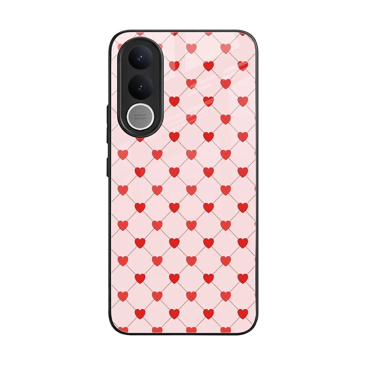 Heartbeat back phone cover | glass case for vivo v70 fe