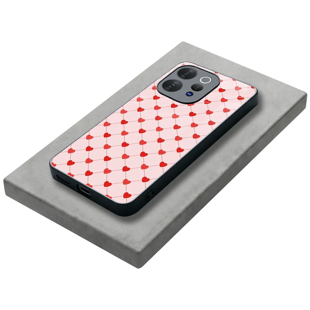 Heartbeat stylish phone case for vivo v70 | glossy glass and slim fit