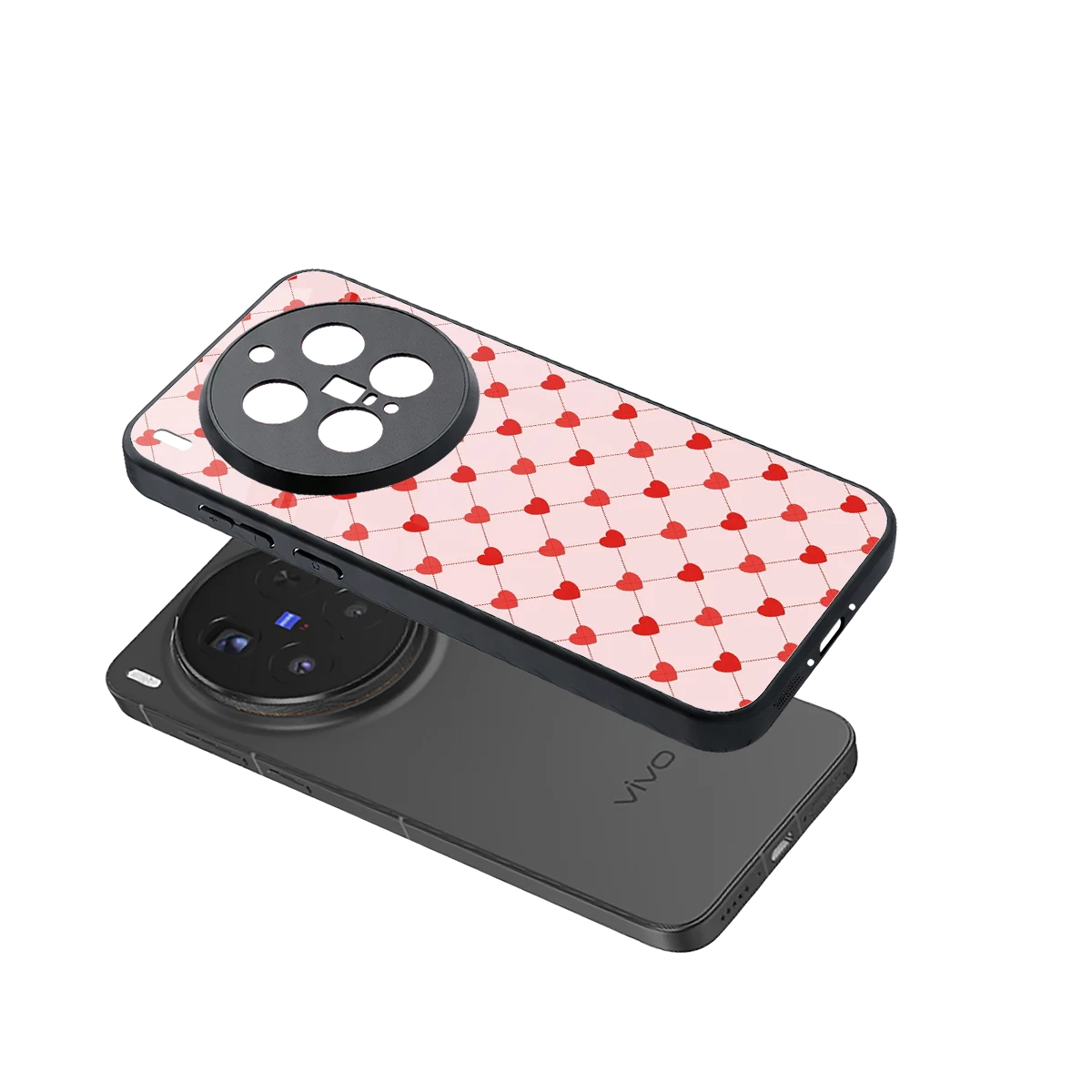 Heartbeat sleek vivo x300 pro cover with tempered glass back and TPU edges
