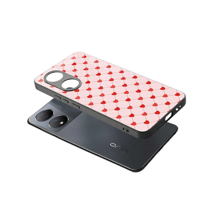Heartbeat sleek Vivo-y100 cover with tempered glass back and TPU edges