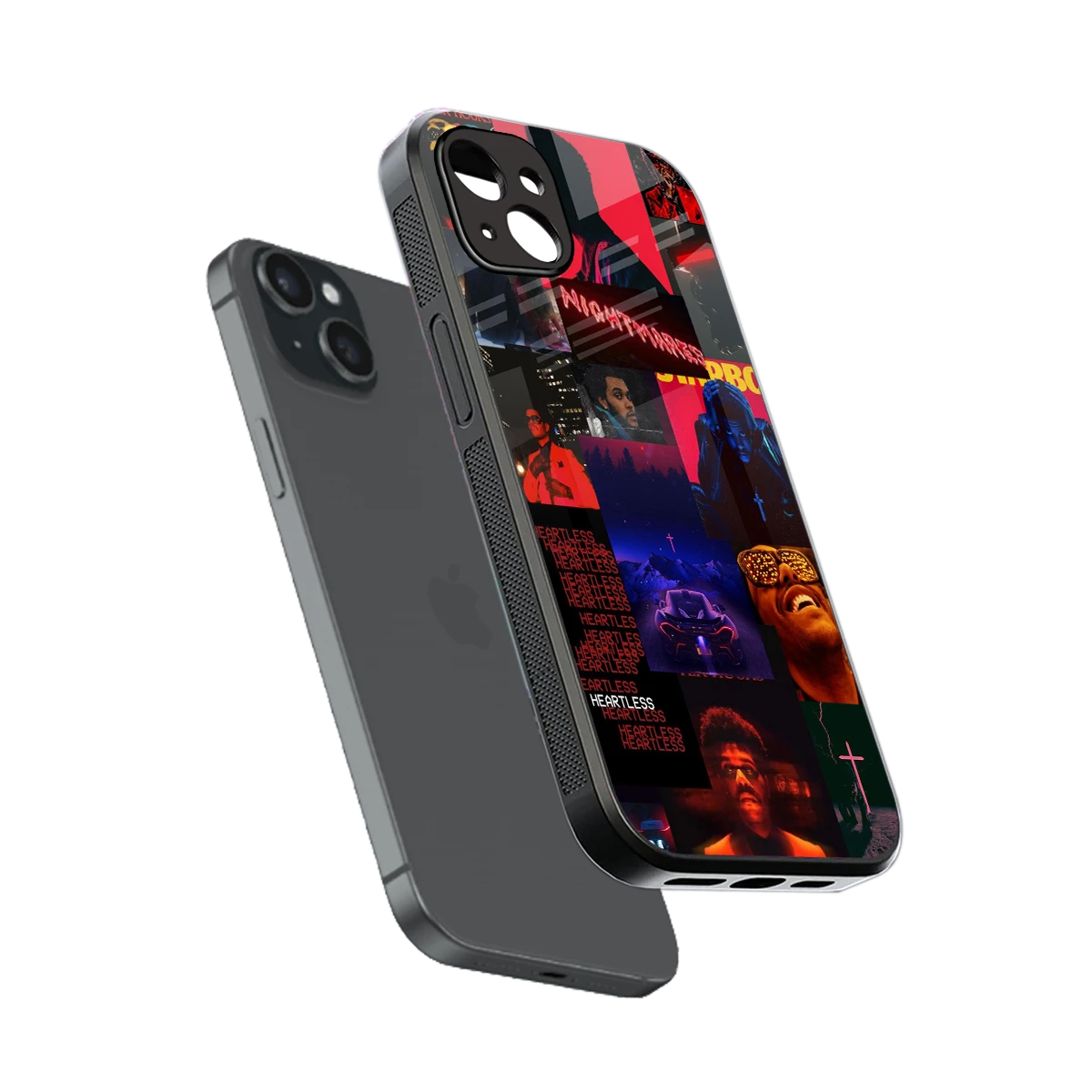 Heartless Vibes sleek iphone 14 plus cover with tempered glass back and TPU edges