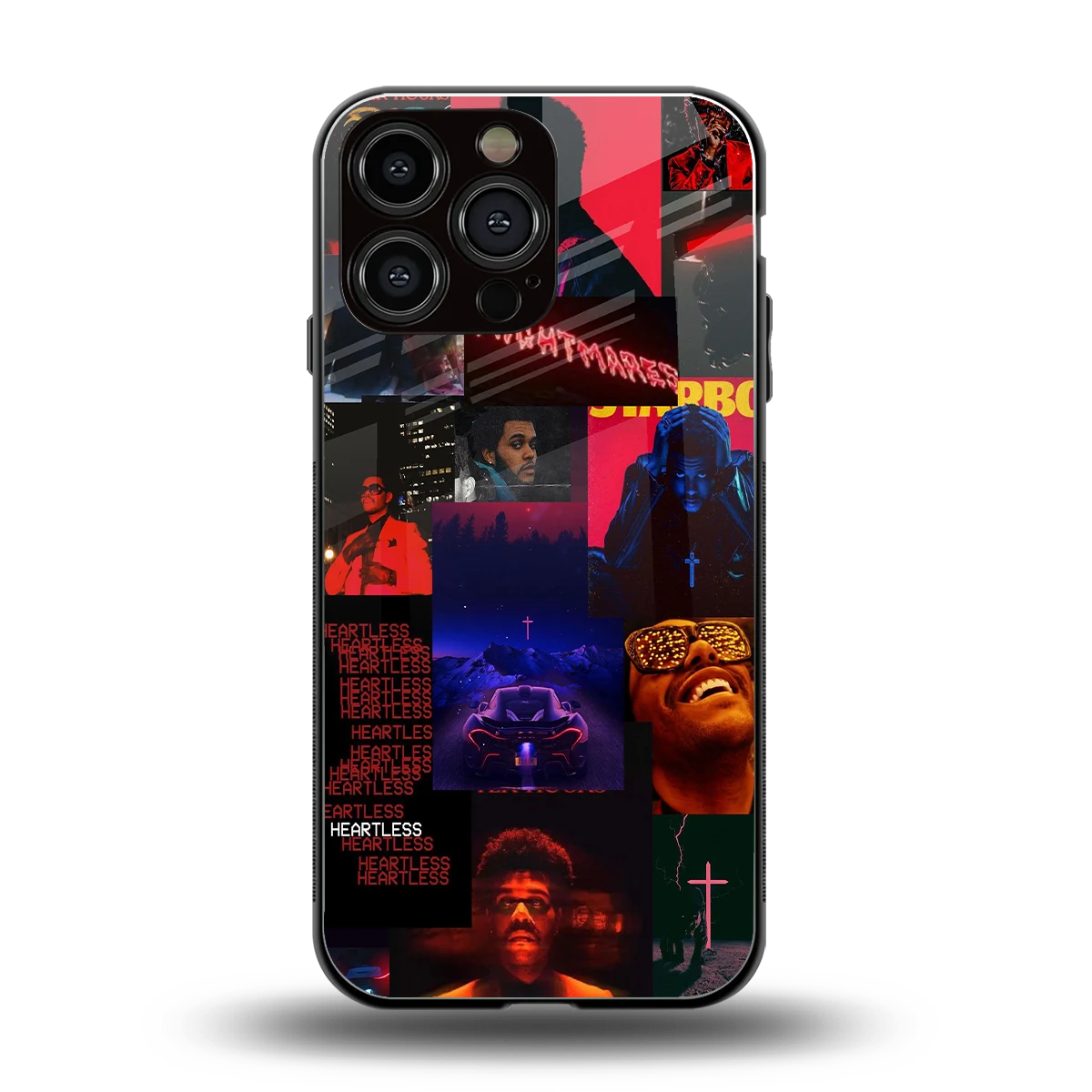 Heartless Vibes back phone cover | glass case for iphone 16 pro max