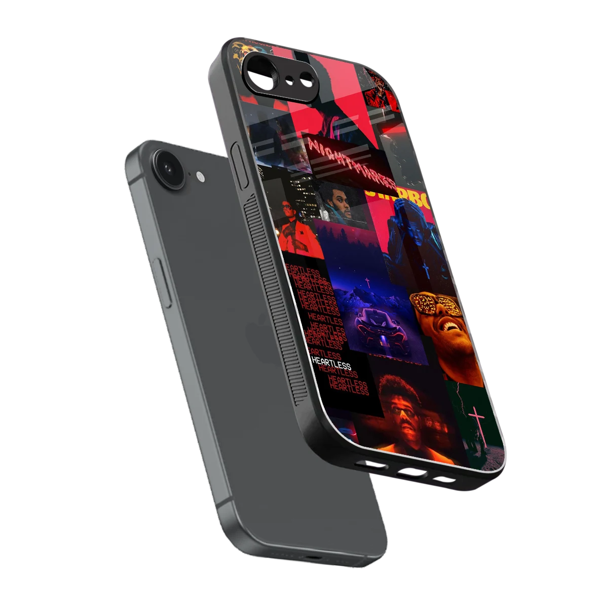 Heartless Vibes sleek iphone 17e cover with tempered glass back and TPU edges