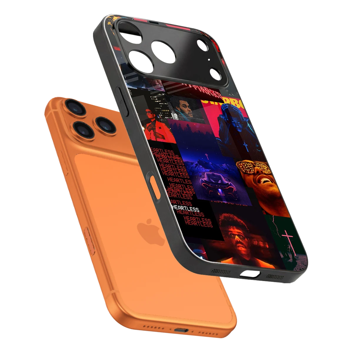 Heartless Vibes sleek iphone 17 pro cover with tempered glass back and TPU edges
