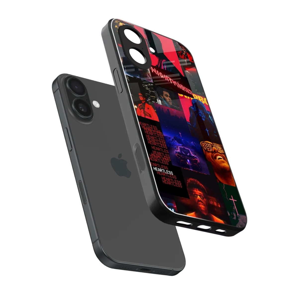 Heartless Vibes sleek iphone 17 cover with tempered glass back and TPU edges