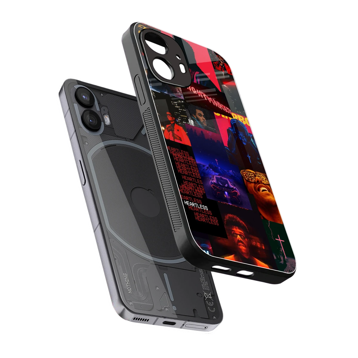 Heartless Vibes sleek nothing phone 2 cover with tempered glass back and TPU edges