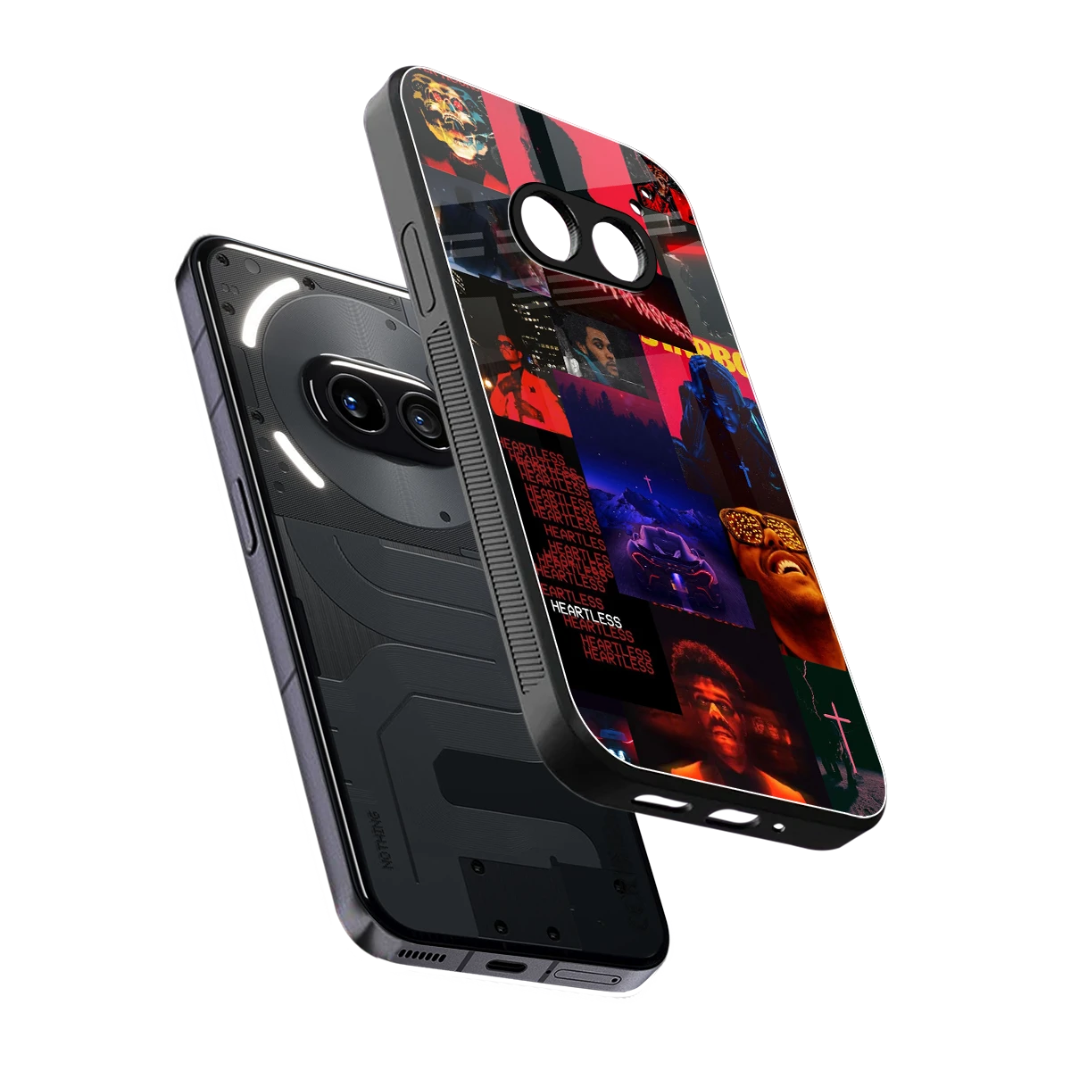 Heartless Vibes sleek nothing phone 2a cover with tempered glass back and TPU edges