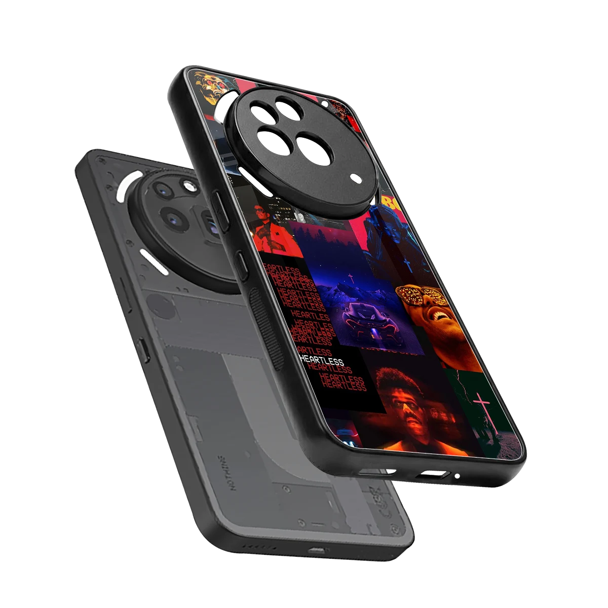 Heartless Vibes sleek nothing phone 3a pro cover with tempered glass back and TPU edges