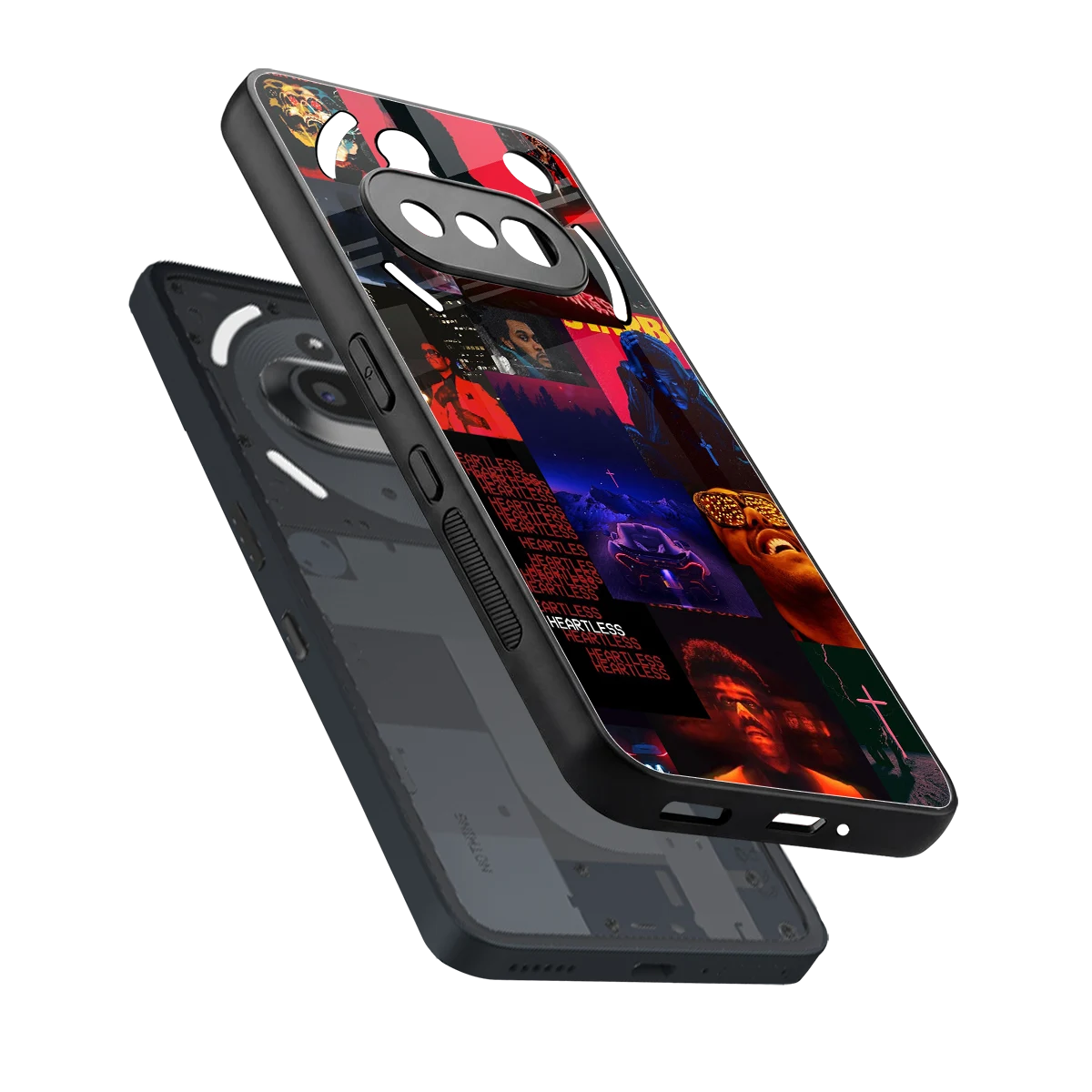 Heartless Vibes sleek nothing phone 3a cover with tempered glass back and TPU edges