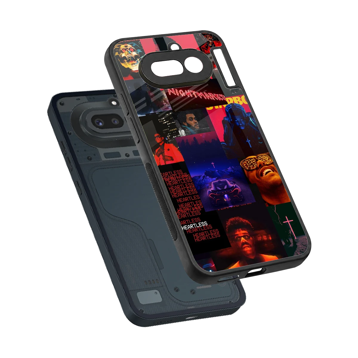 Heartless Vibes sleek nothing phone 4a cover with tempered glass back and TPU edges