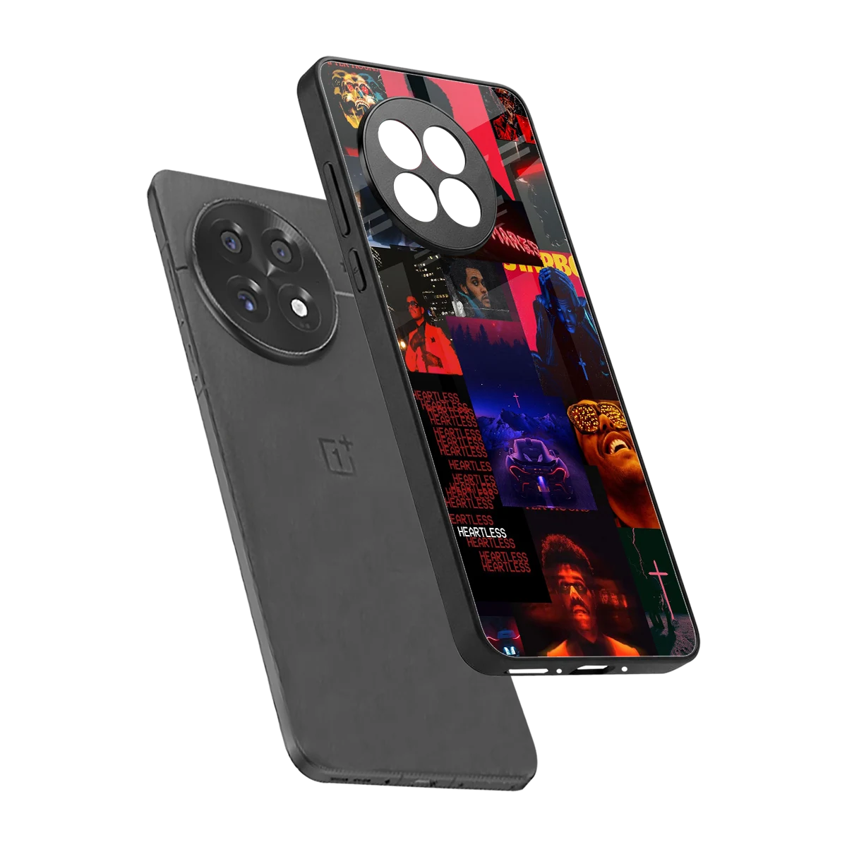 Heartless Vibes sleek oneplus 13r cover with tempered glass back and TPU edges