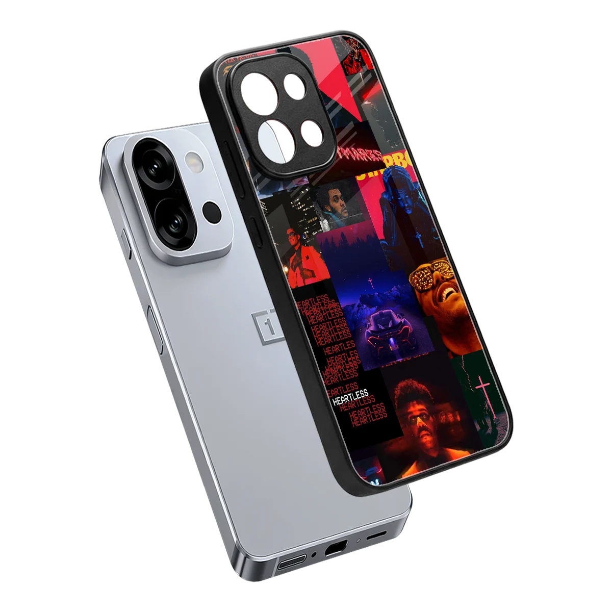 Heartless Vibes sleek oneplus 13s cover with tempered glass back and TPU edges