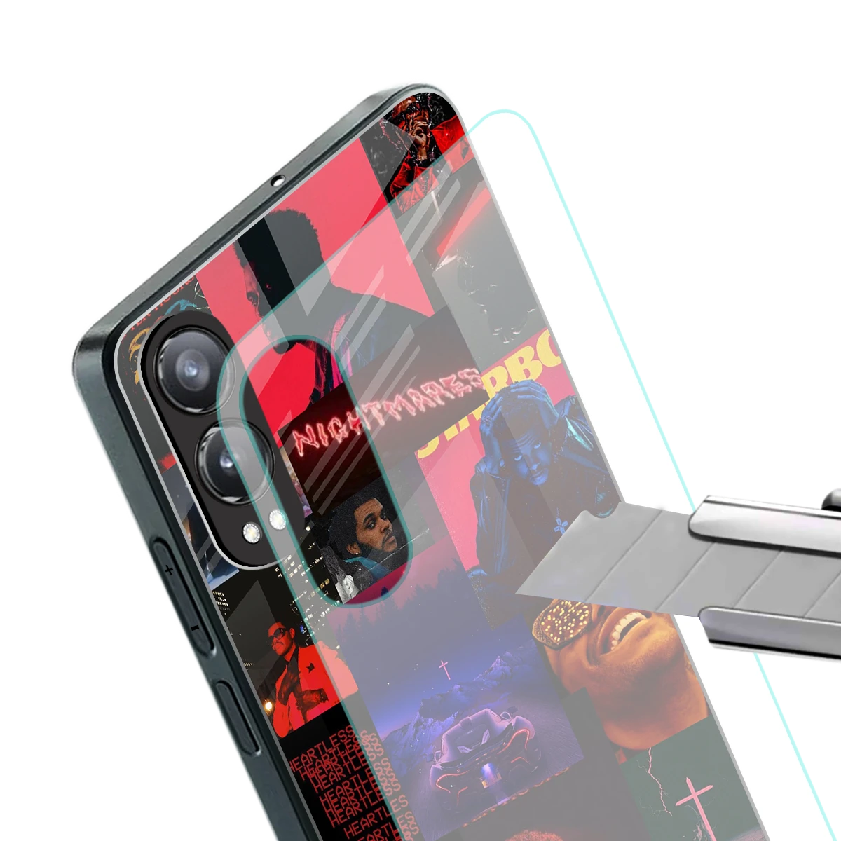 Heartless Vibes stylish phone case for oneplus nord ce 4 lite | glossy glass and slim fit