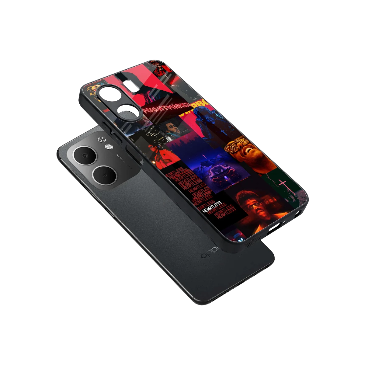 Heartless Vibes sleek oppo a5x 5g cover with tempered glass back and TPU edges