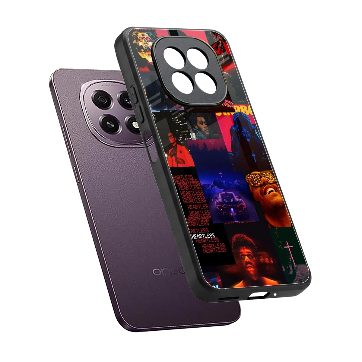 Heartless Vibes sleek oppo f29 5g cover with tempered glass back and TPU edges