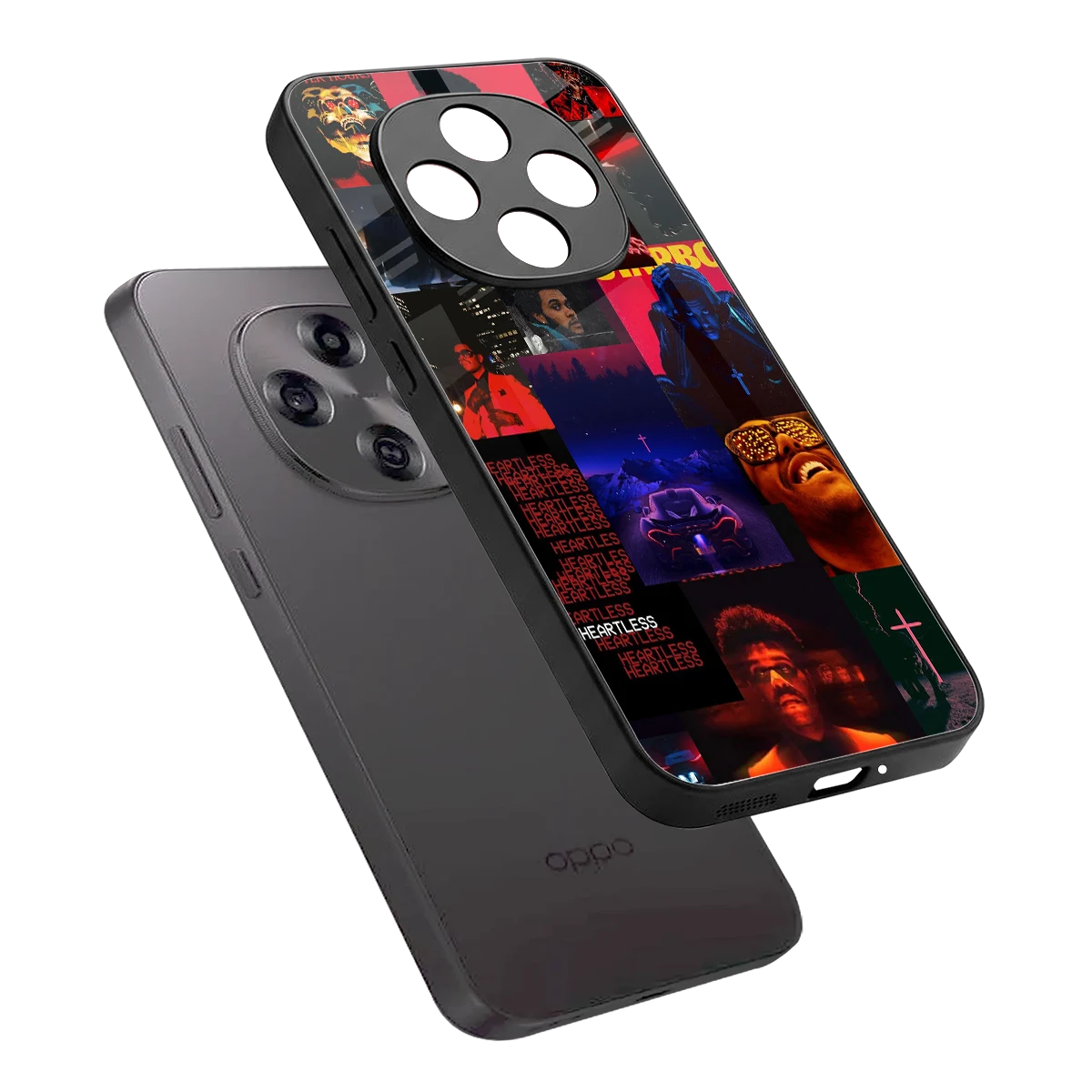 Heartless Vibes sleek oppo f31 pro 5g cover with tempered glass back and TPU edges