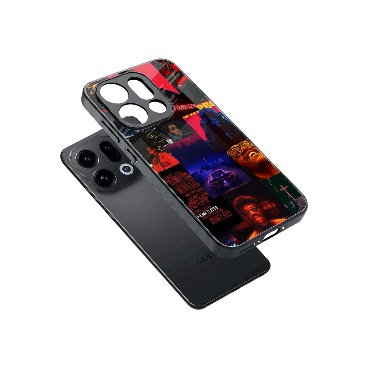 Heartless Vibes sleek oppo find x9 cover with tempered glass back and TPU edges
