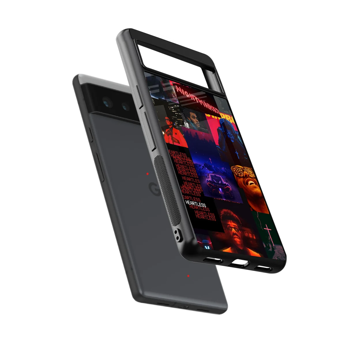 Heartless Vibes sleek google pixel 6a cover with tempered glass back and TPU edges