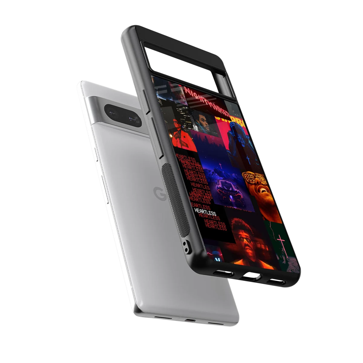 Heartless Vibes sleek google pixel 7a cover with tempered glass back and TPU edges