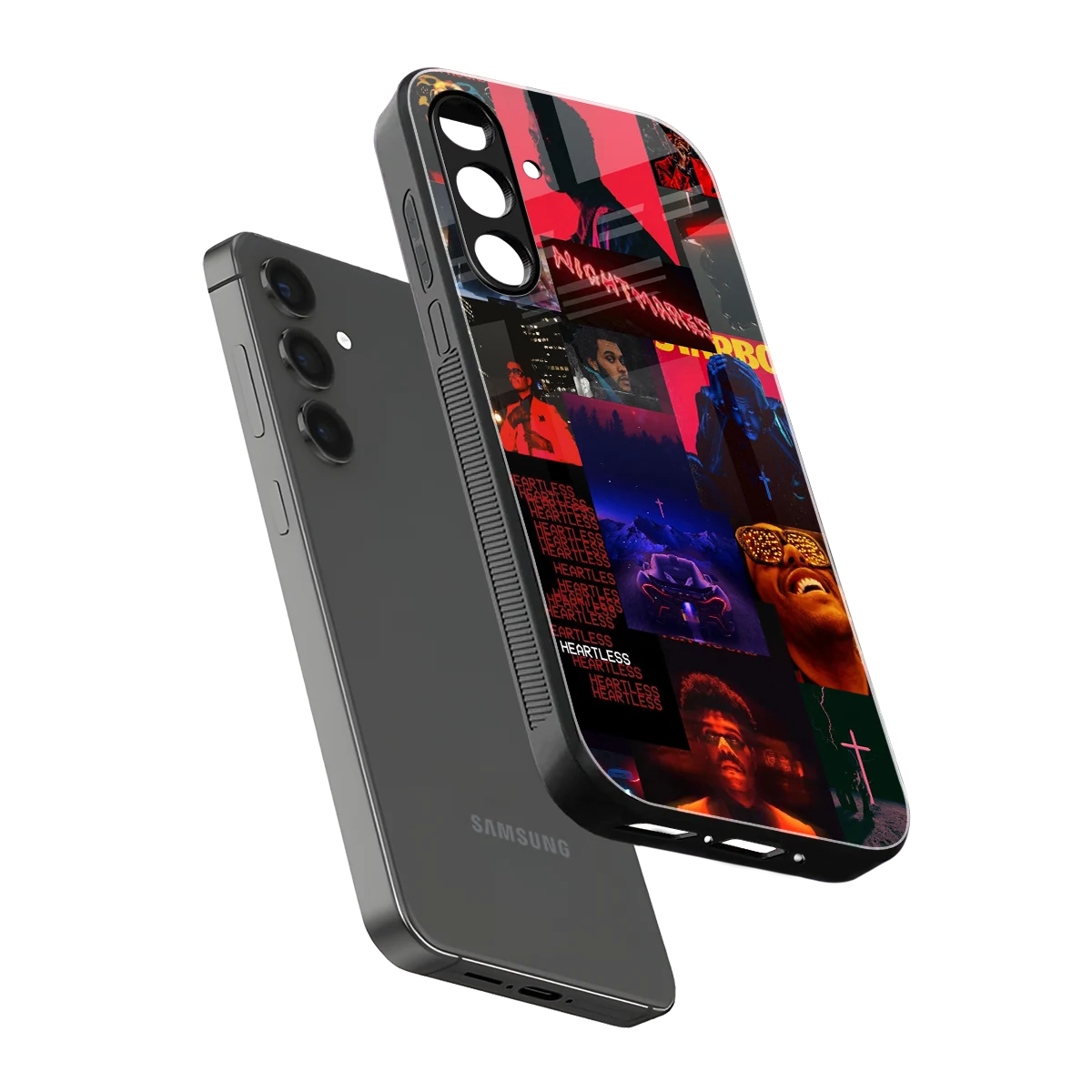 Heartless Vibes sleek samsung galaxy m35 5g cover with tempered glass back and TPU edges