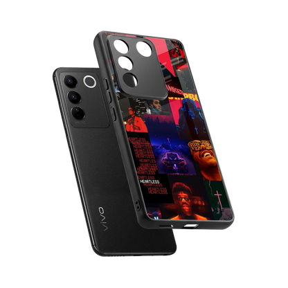 Heartless Vibes sleek vivo v27 5g cover with tempered glass back and TPU edges