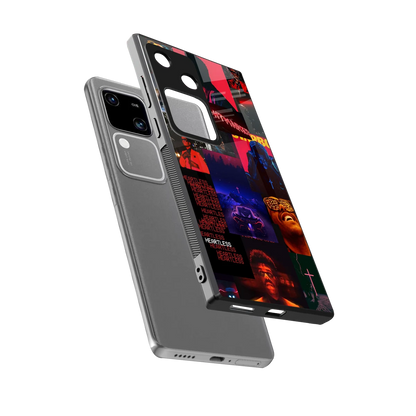 Heartless Vibes sleek vivo v30 cover with tempered glass back and TPU edges